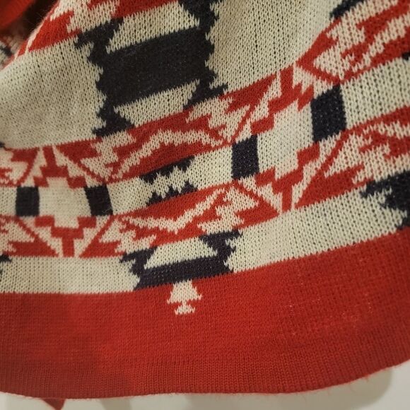 B Sharp Assymetrical Waterfall Drape Front Aztec Print Mohair Blend Cardigan - Picture 6 of 13